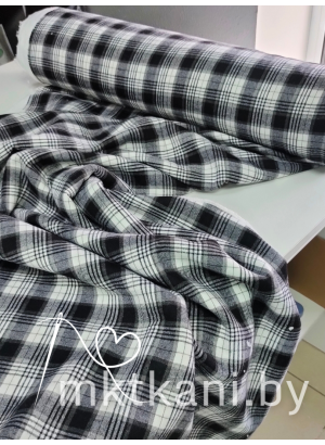 Клетка на меху черно-белая